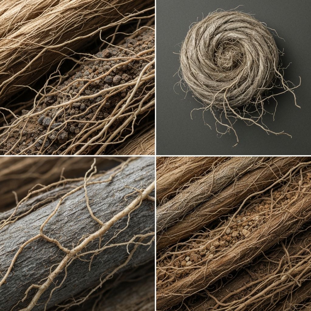 Macro photography of natural plant fibers showing durability and structure