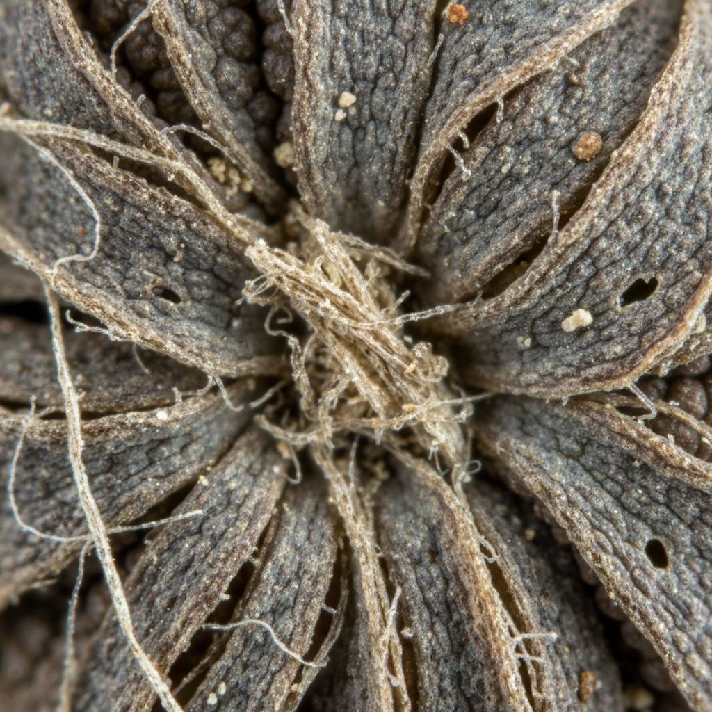 Close-up scientific view of plant cellular structures and botanical compounds